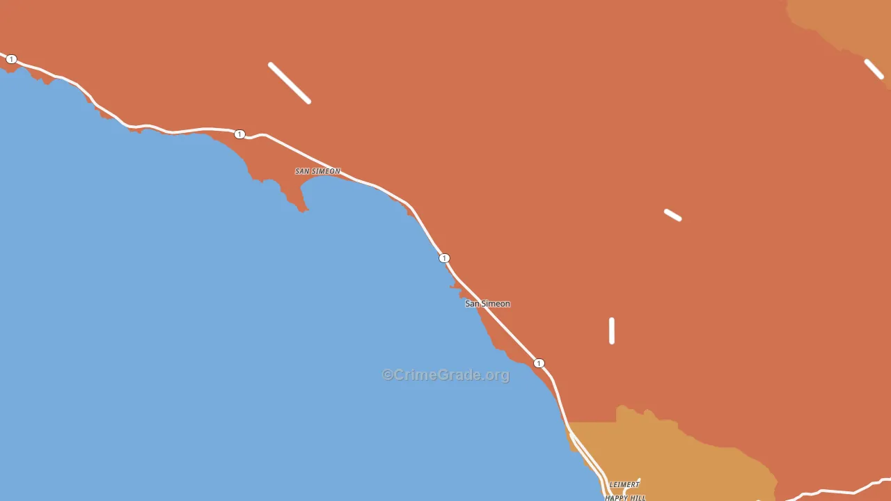 93452, CA Map of Theft Rates