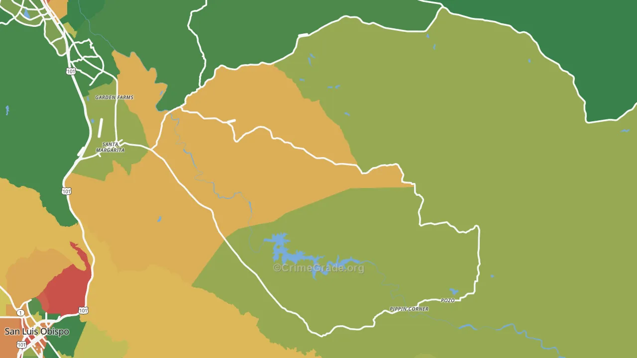 93453, CA Map of Theft Rates