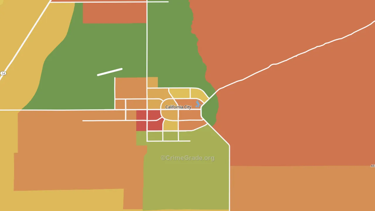 93505, CA Map of Theft Rates