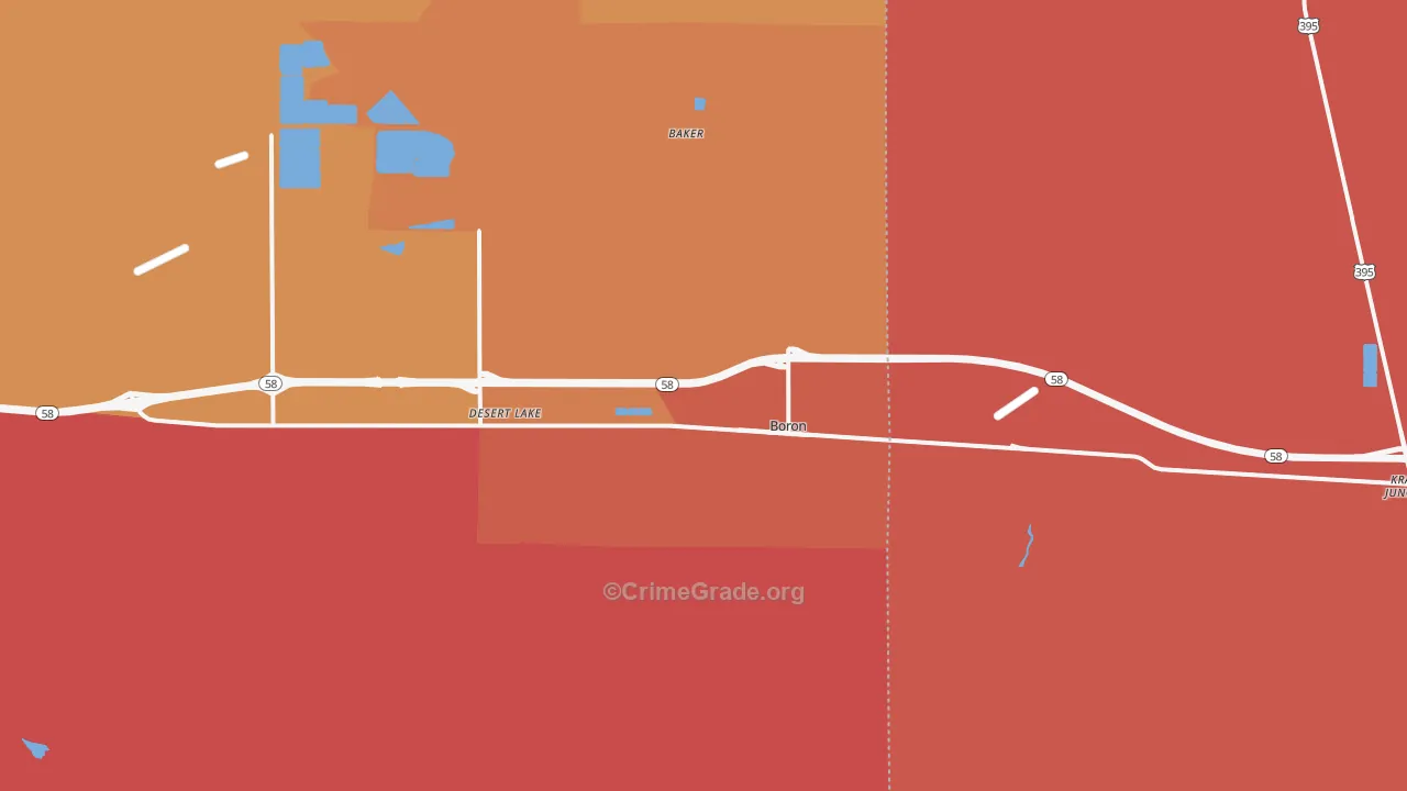 93516, CA Map of Theft Rates