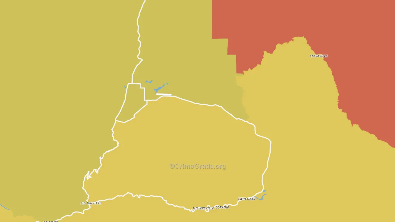 93518, CA Map of Theft Rates