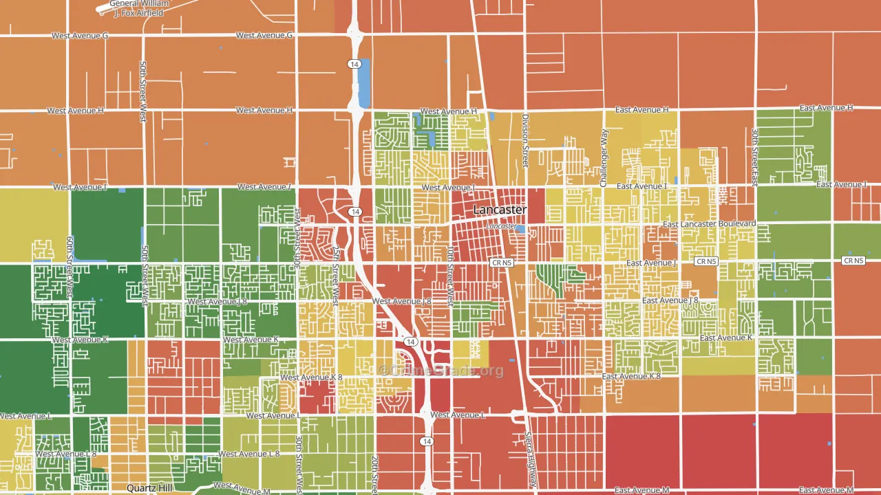 93534, CA Map of Theft Rates