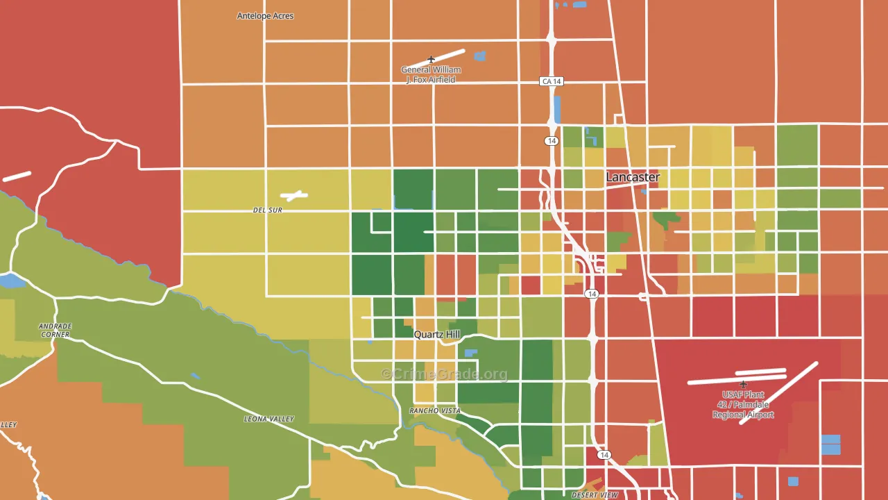 93536, CA Map of Theft Rates