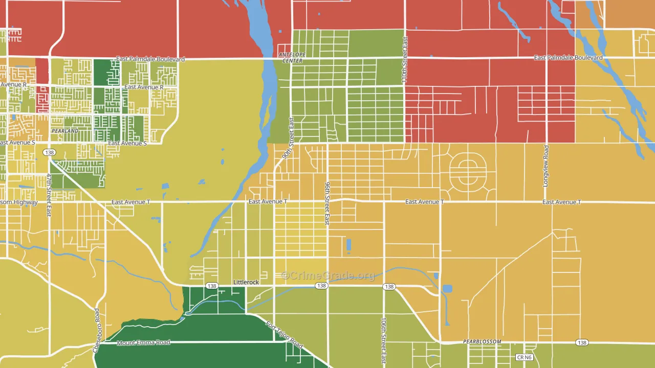93543, CA Map of Theft Rates