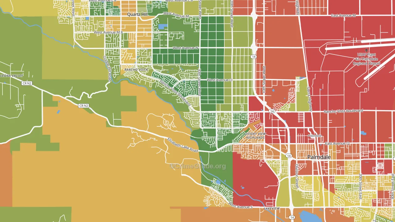 93551, CA Map of Theft Rates