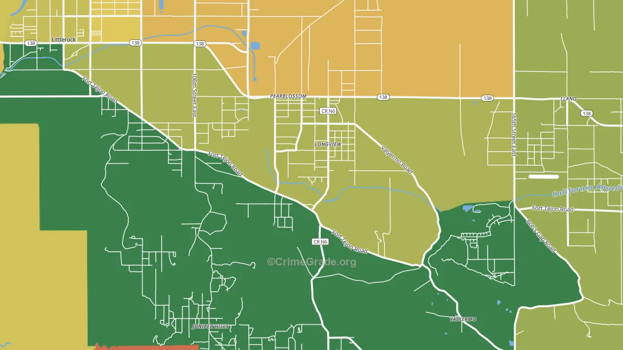 93553, CA Map of Theft Rates