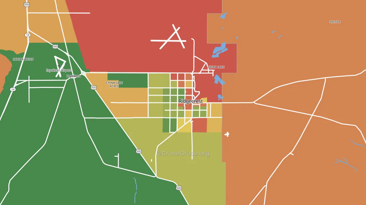 93555, CA Map of Theft Rates