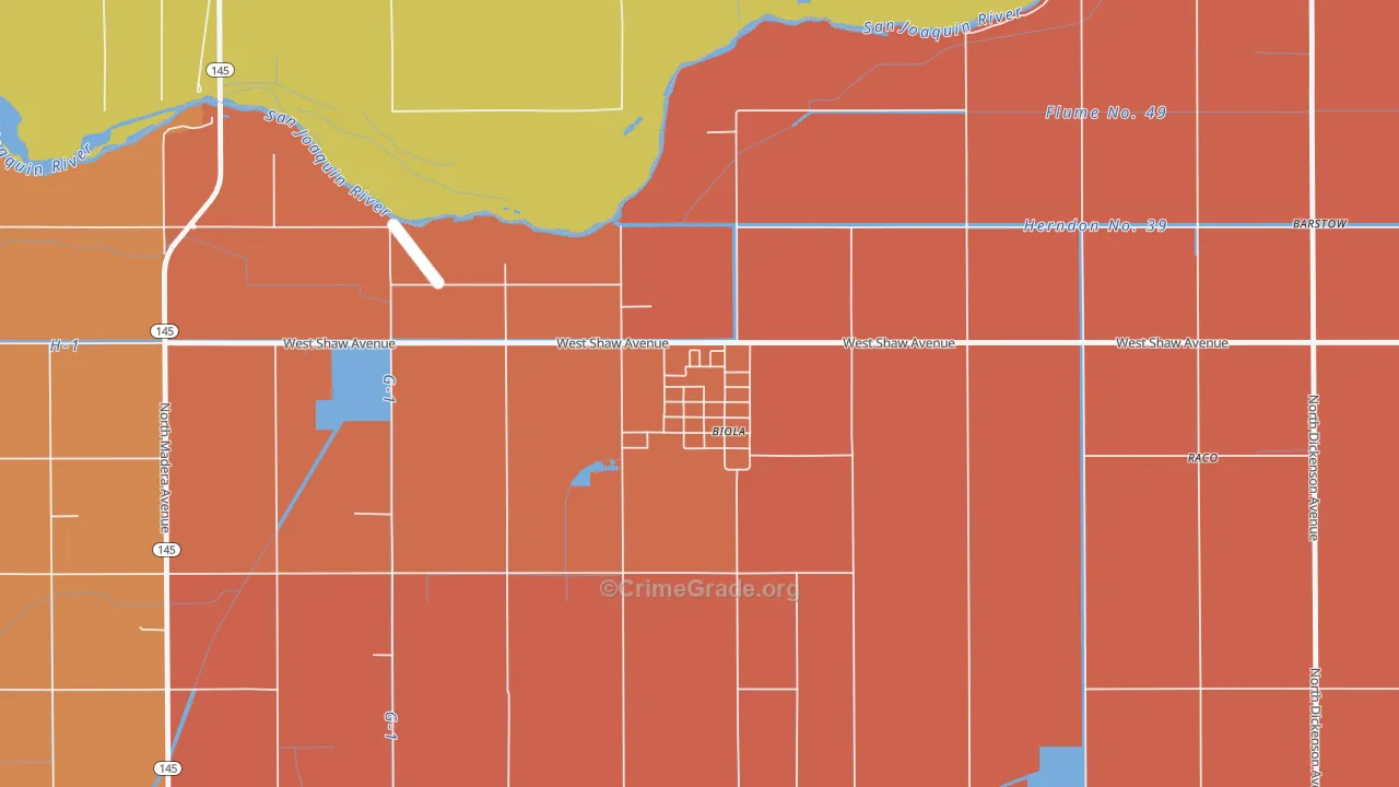 93606, CA Map of Theft Rates