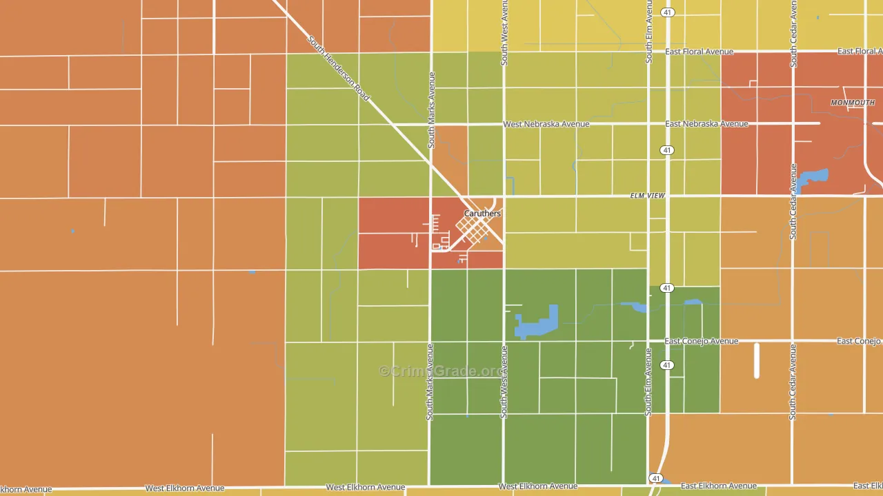 93609, CA Map of Theft Rates