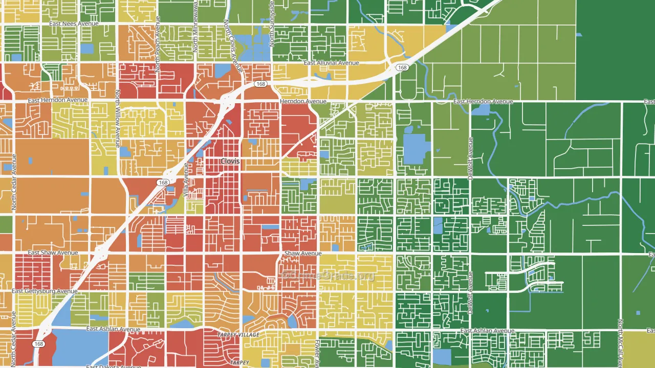 93611, CA Map of Theft Rates