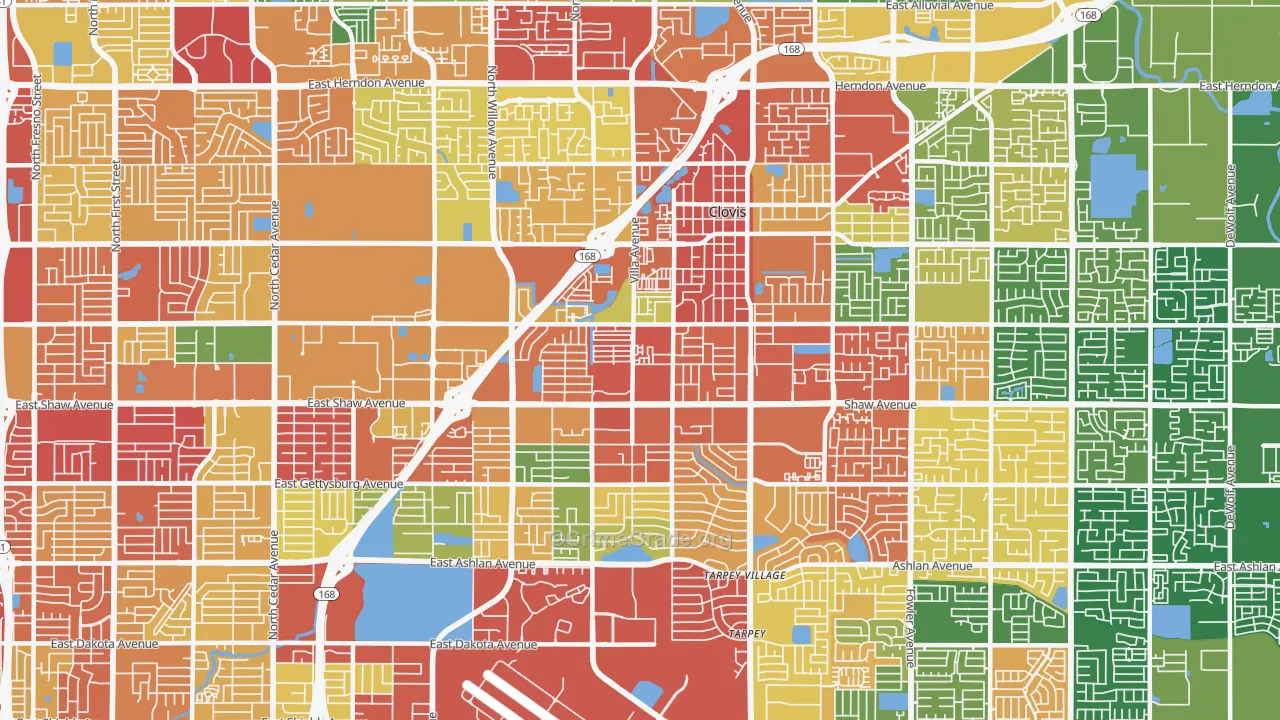 93612, CA Map of Theft Rates