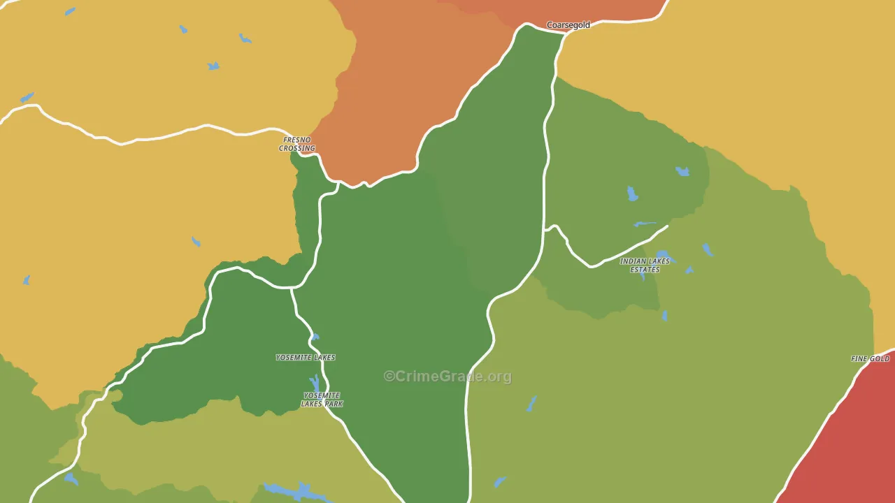 93614, CA Map of Theft Rates