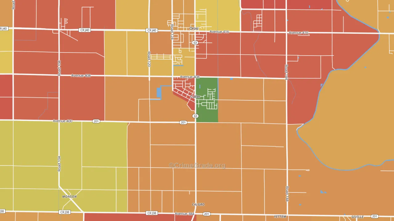 93615, CA Map of Theft Rates