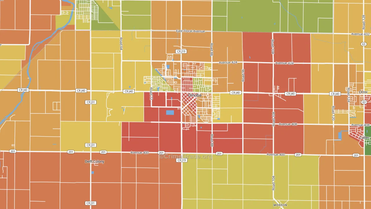 93618, CA Map of Theft Rates