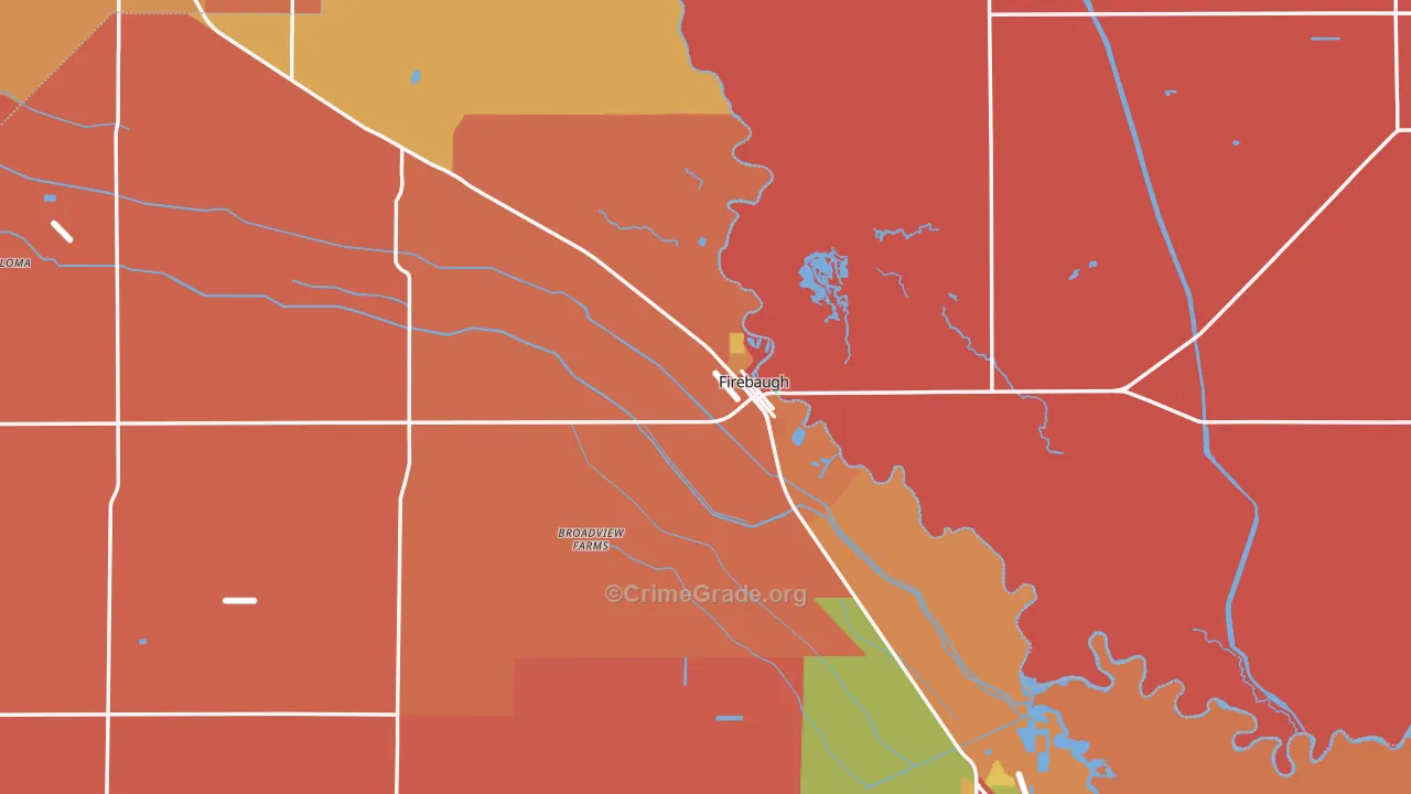 93622, CA Map of Theft Rates
