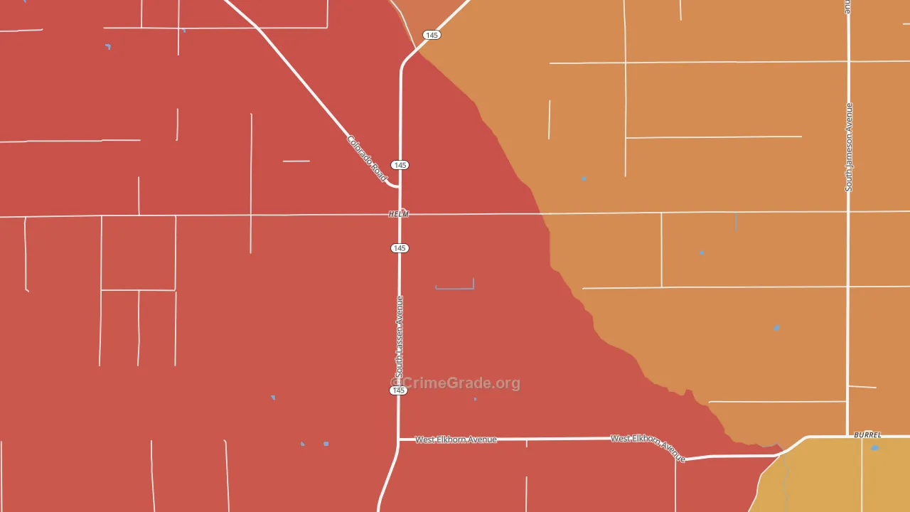 93627, CA Map of Theft Rates