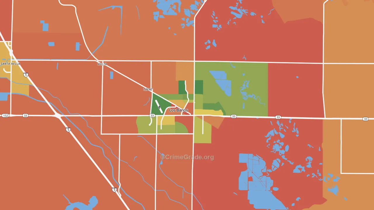 93635, CA Map of Theft Rates