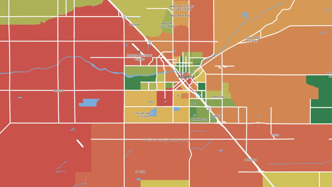 93637, CA Map of Theft Rates