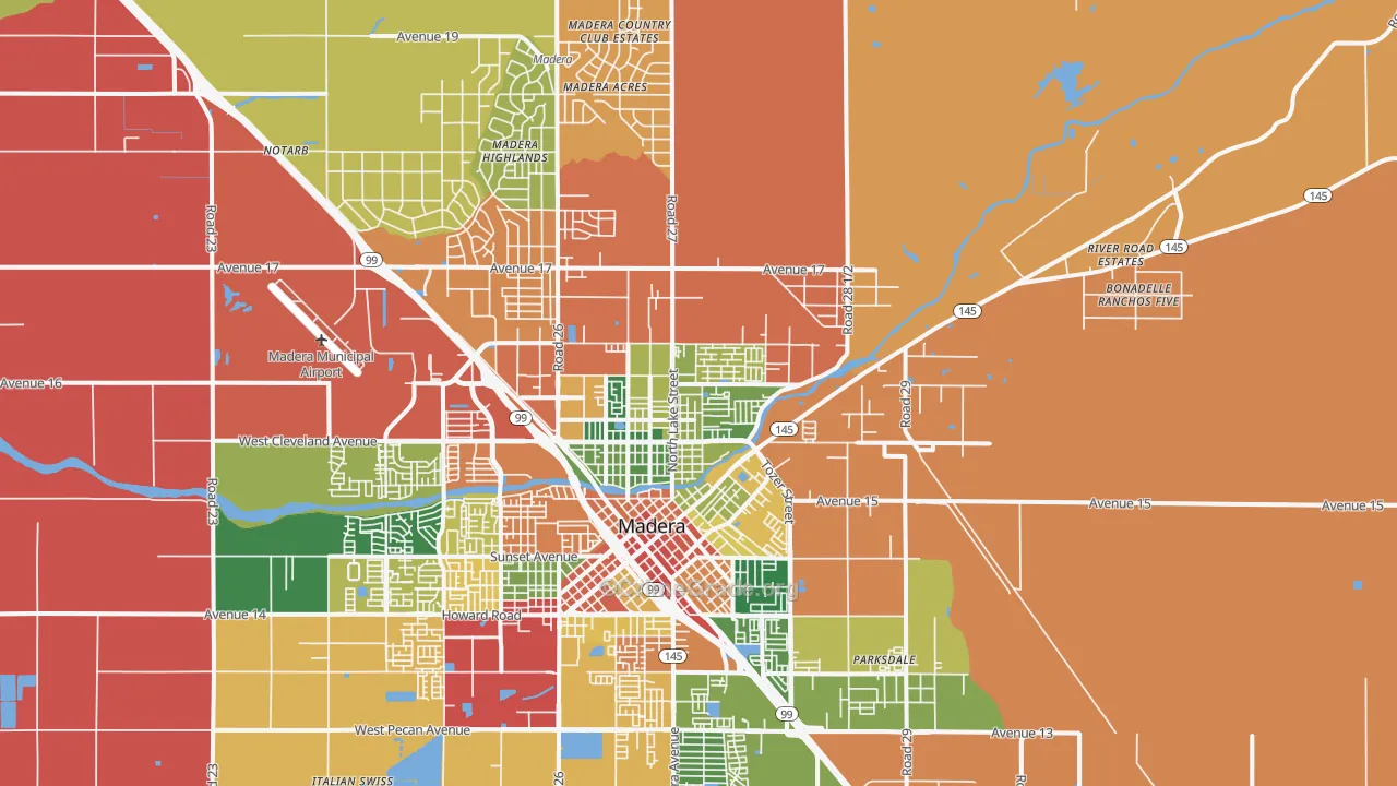 93638, CA Map of Theft Rates