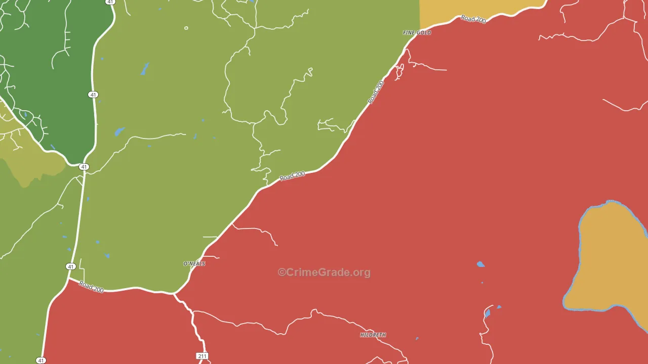 93645, CA Map of Theft Rates