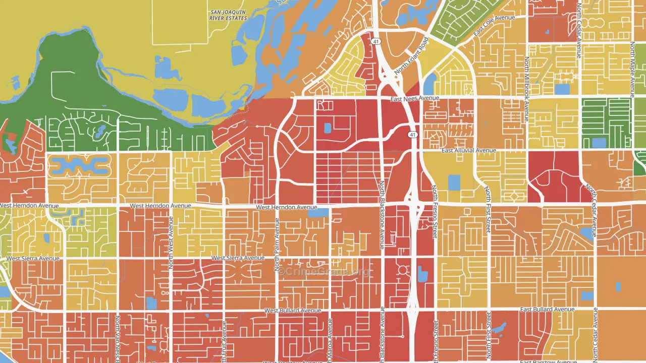 93650, CA Map of Theft Rates