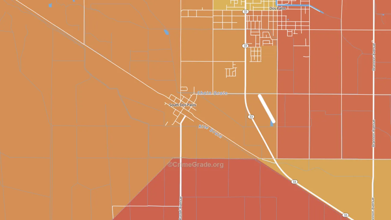93665, CA Map of Theft Rates