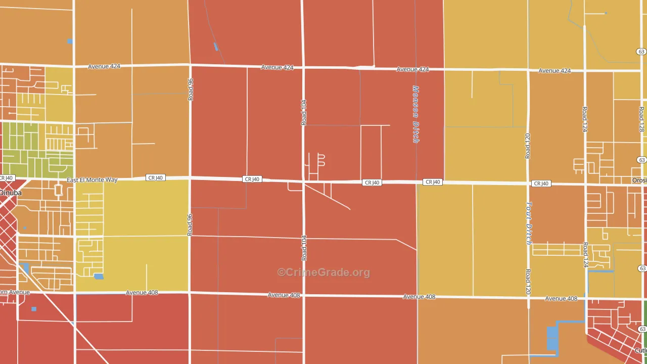 93666, CA Map of Theft Rates