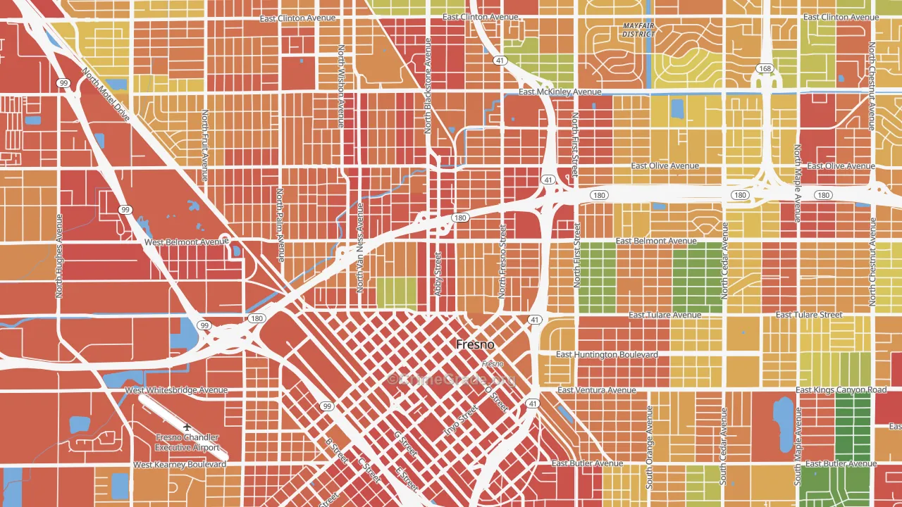 93701, CA Map of Theft Rates
