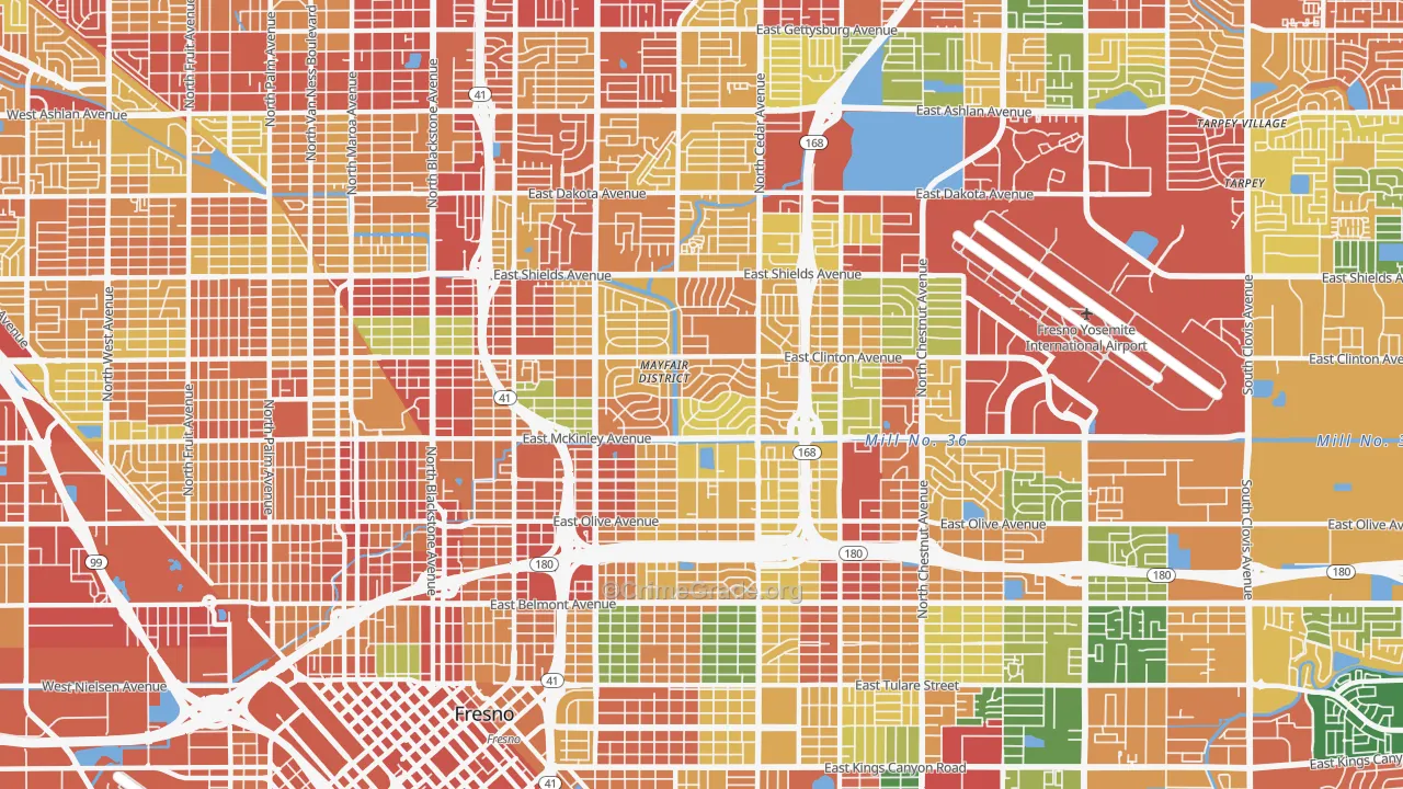 93703, CA Map of Theft Rates