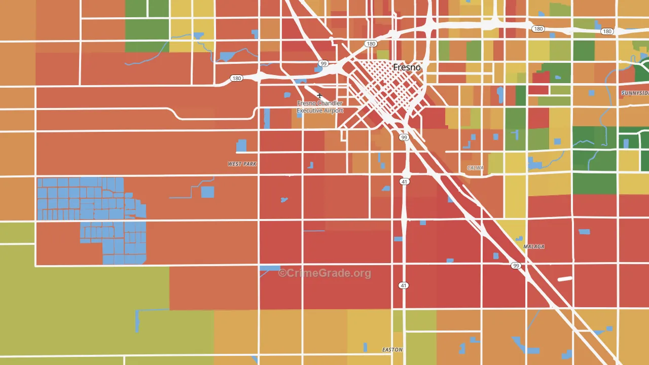 93706, CA Map of Theft Rates