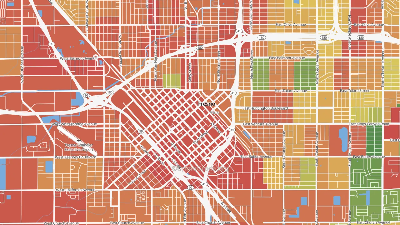 93721, CA Map of Theft Rates