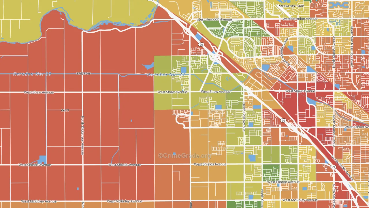93723, CA Map of Theft Rates