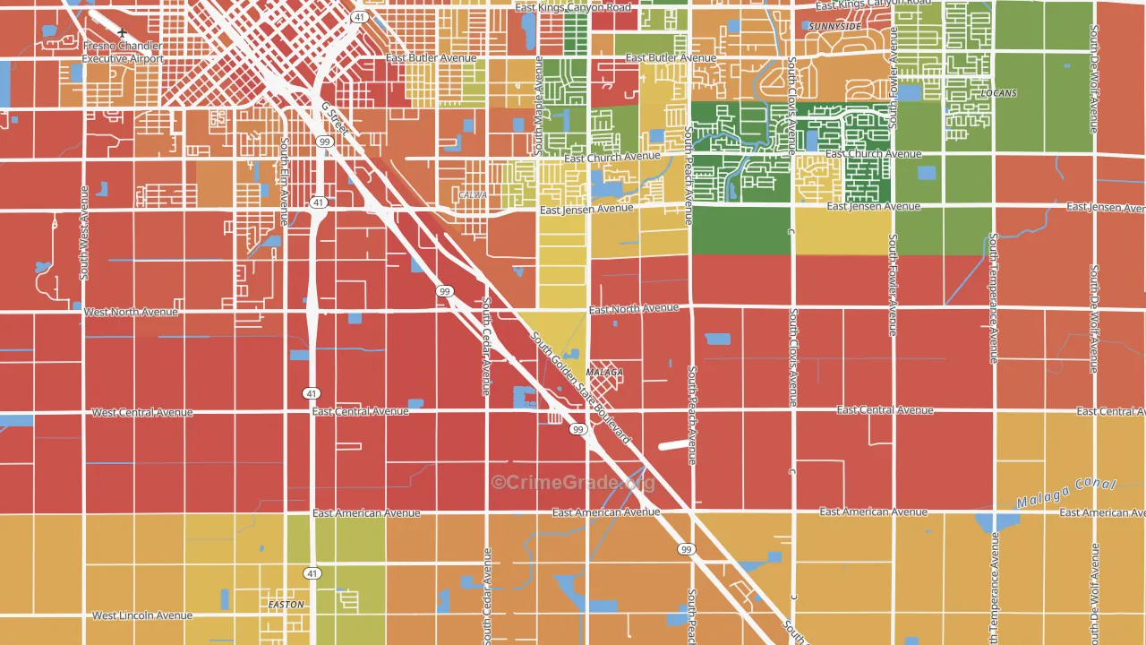 93725, CA Map of Theft Rates