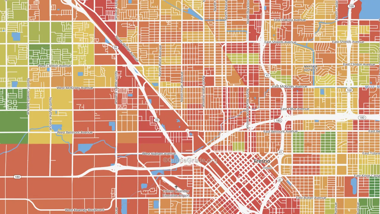 93728, CA Map of Theft Rates