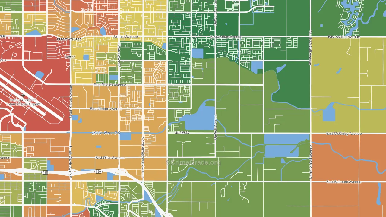 93737, CA Map of Theft Rates
