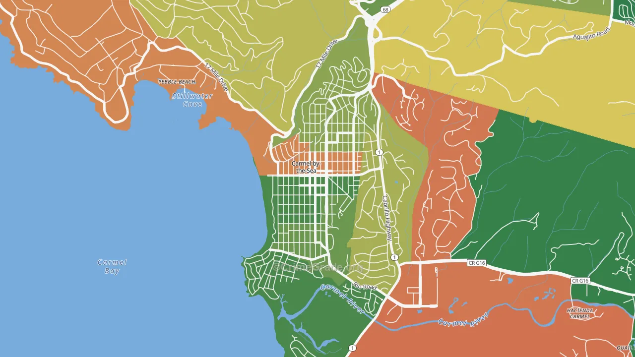93921, CA Map of Theft Rates