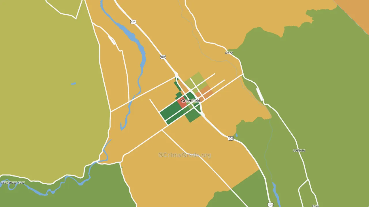 93927, CA Map of Theft Rates