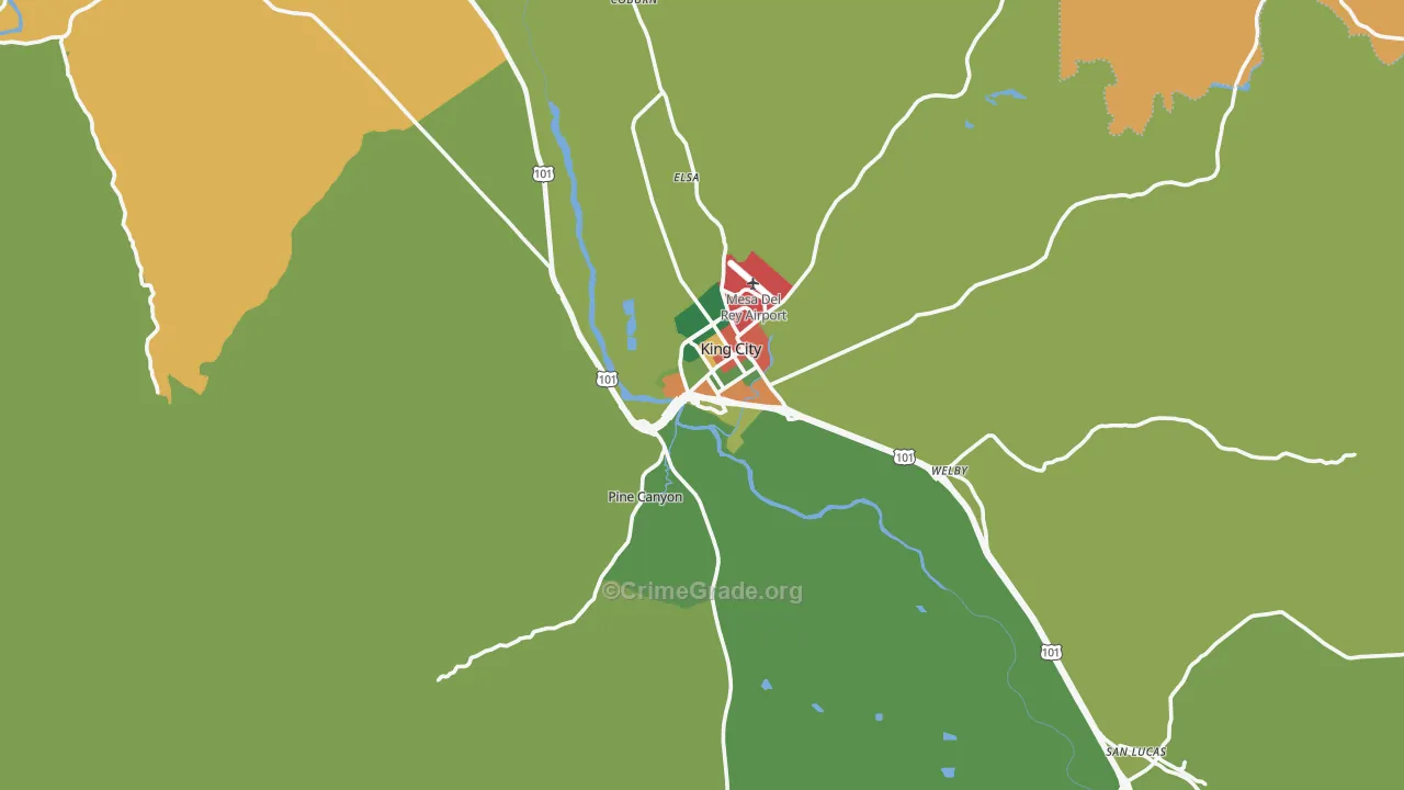 93930, CA Map of Theft Rates