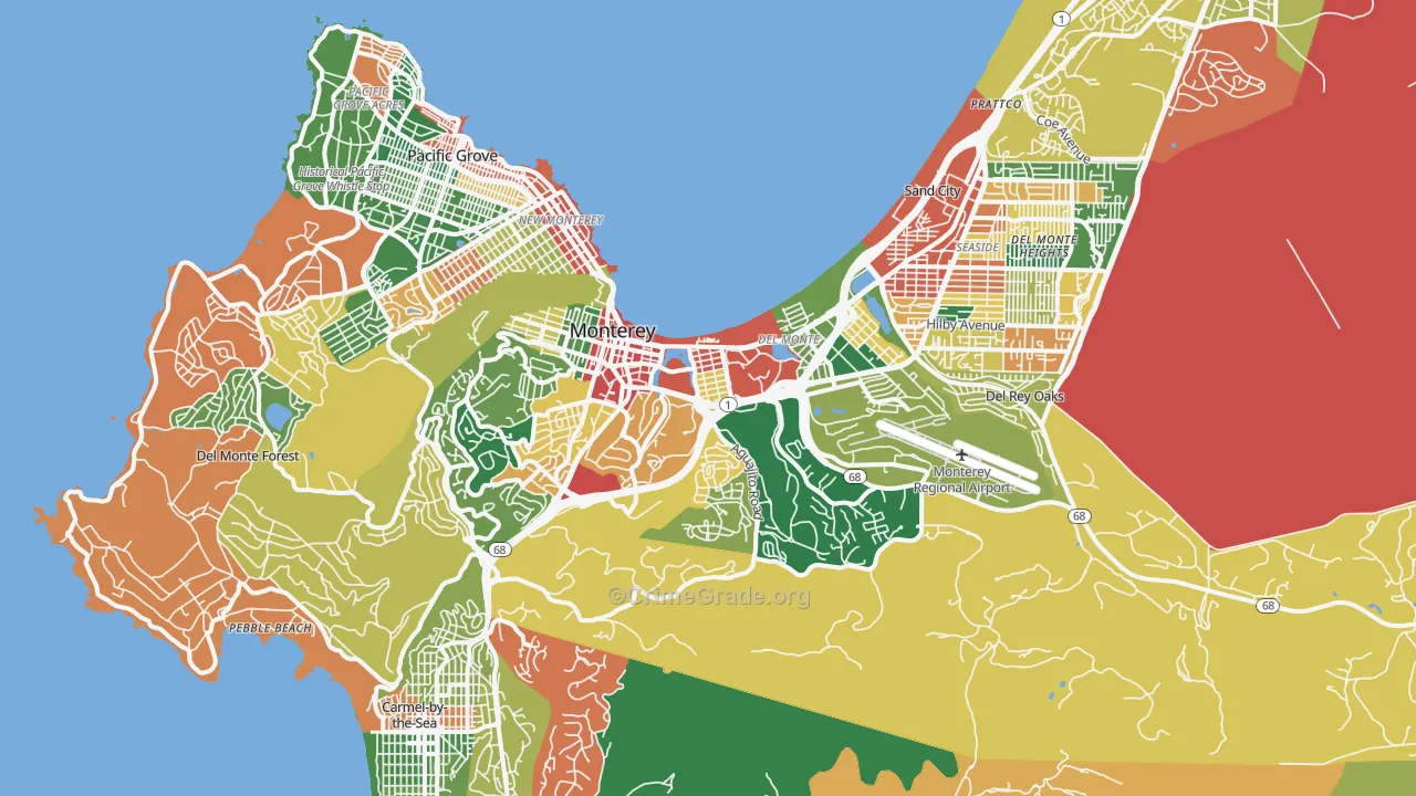 93940, CA Map of Theft Rates