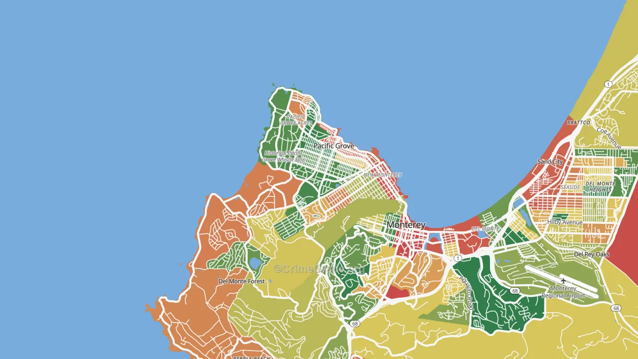 93950, CA Map of Theft Rates