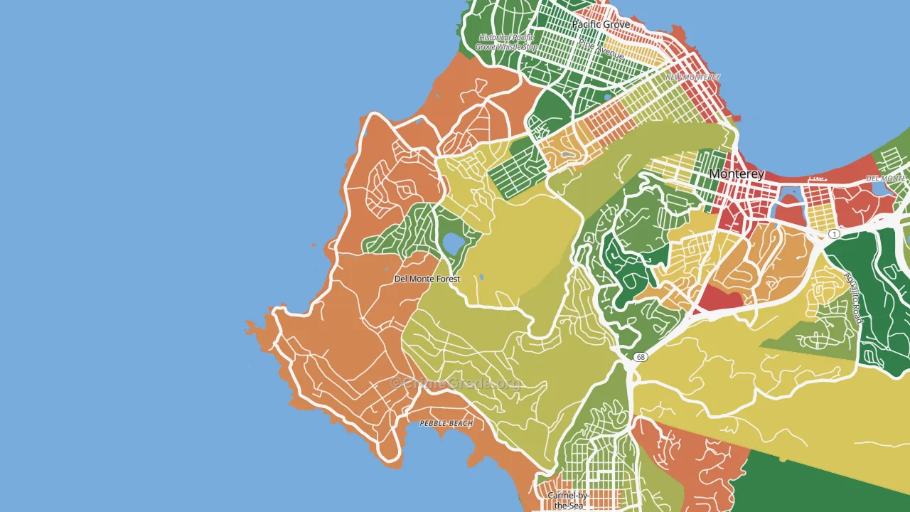 93953, CA Map of Theft Rates