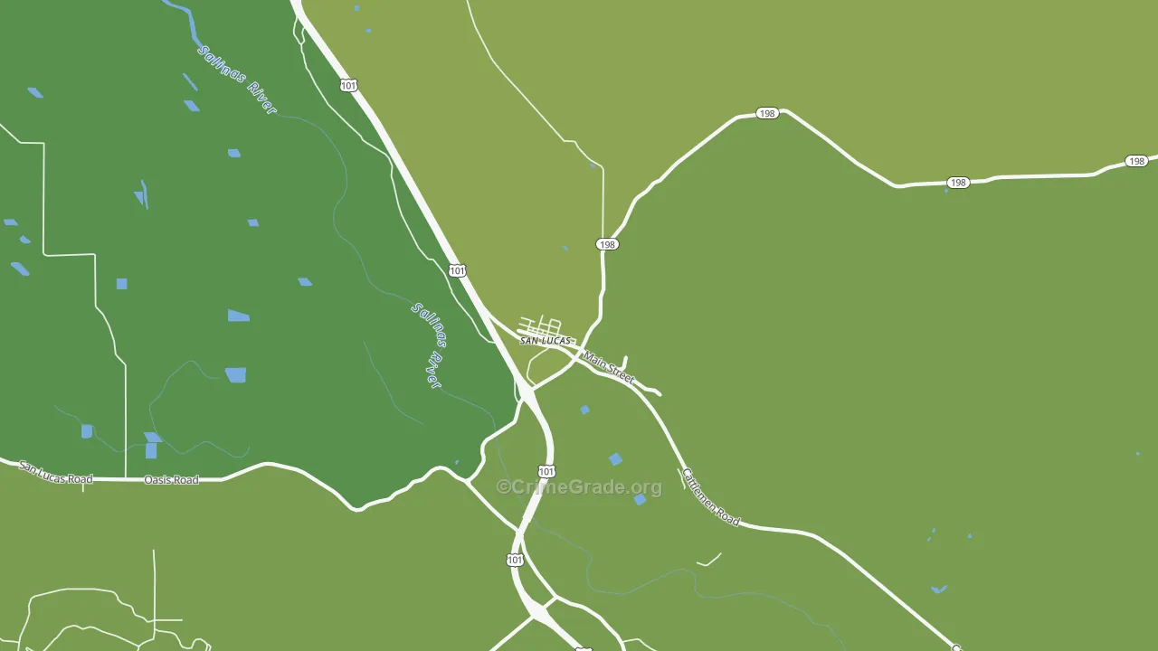 93954, CA Map of Theft Rates