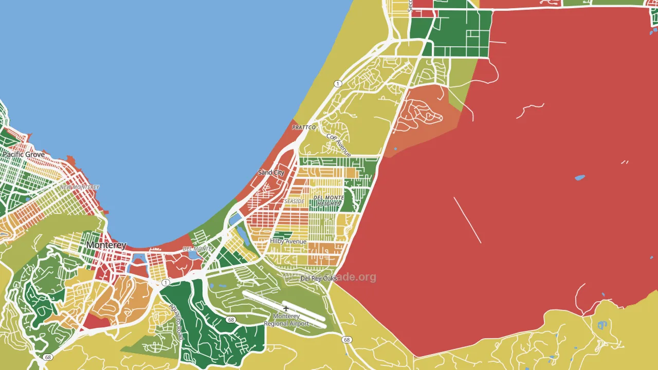 93955, CA Map of Theft Rates