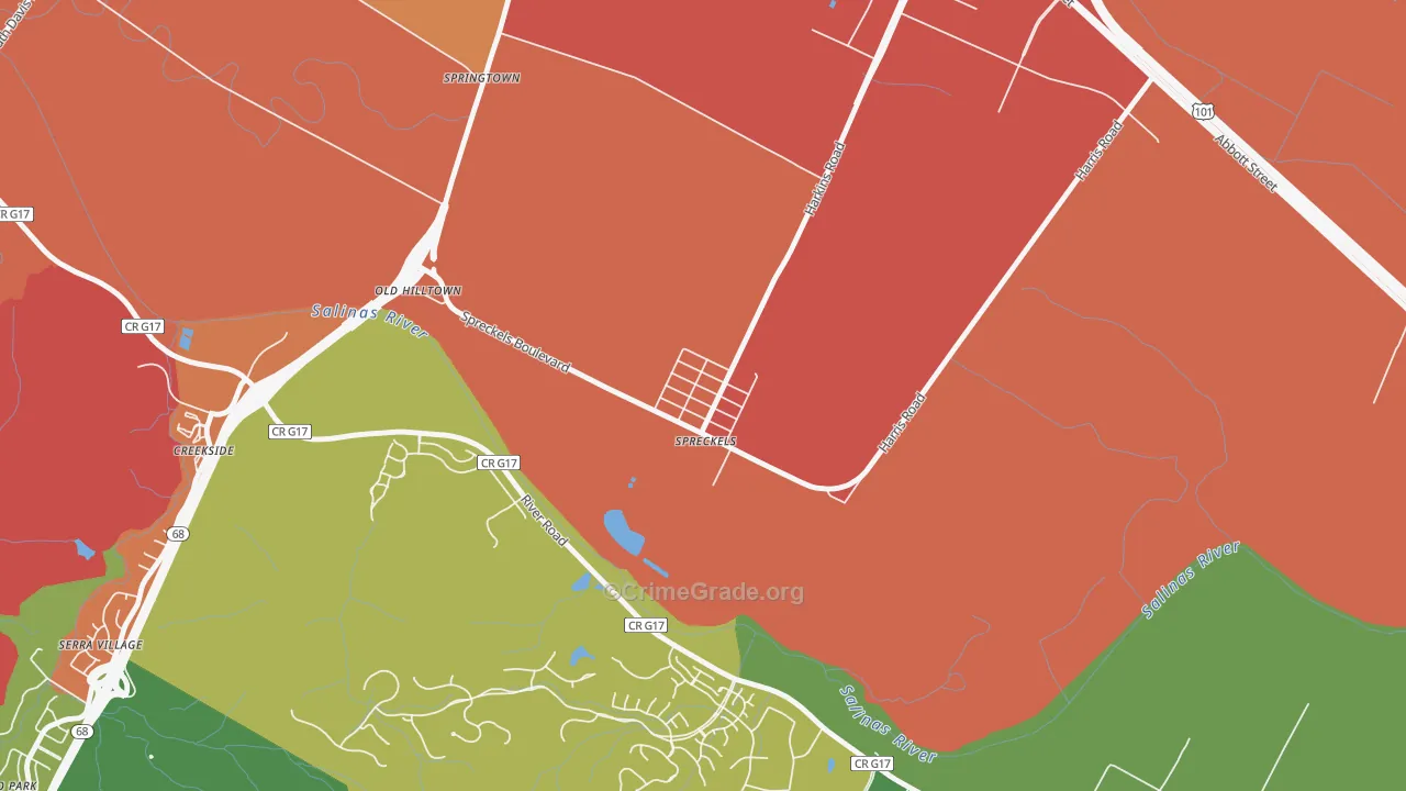 93962, CA Map of Theft Rates