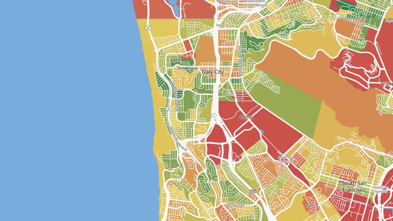 94015, CA Map of Theft Rates