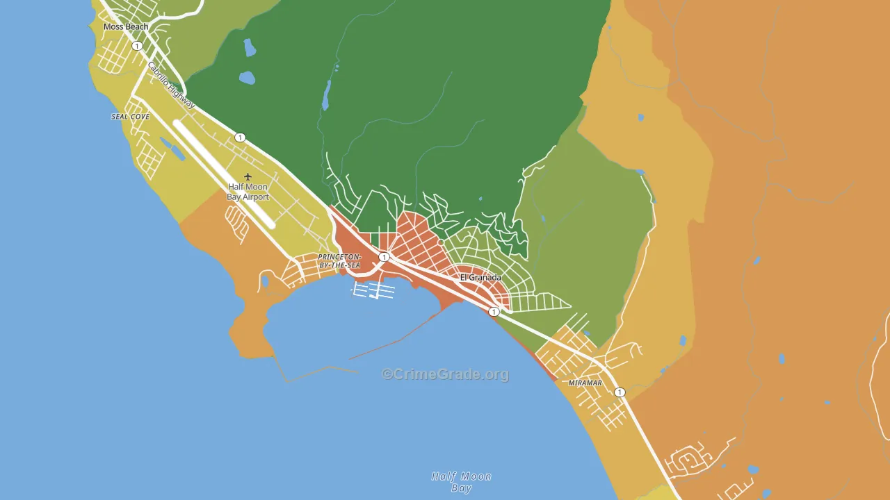 94018, CA Map of Theft Rates