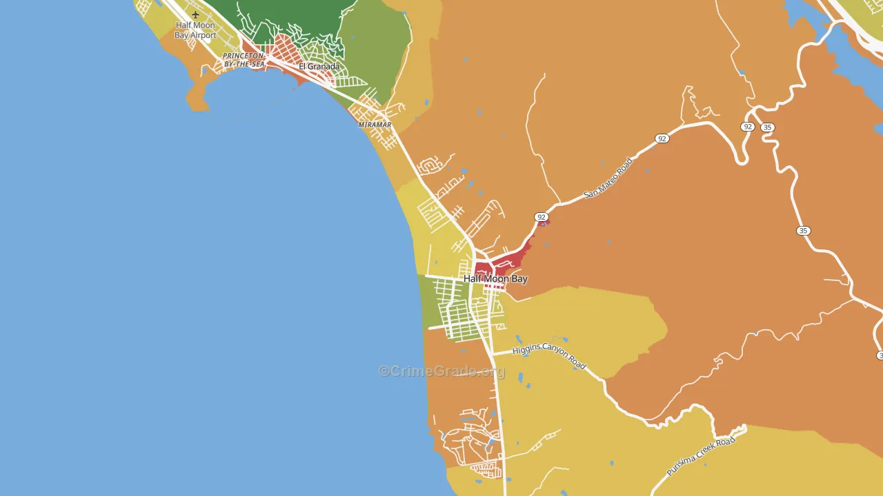 94019, CA Map of Theft Rates