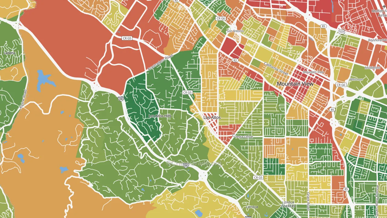 94022, CA Map of Theft Rates