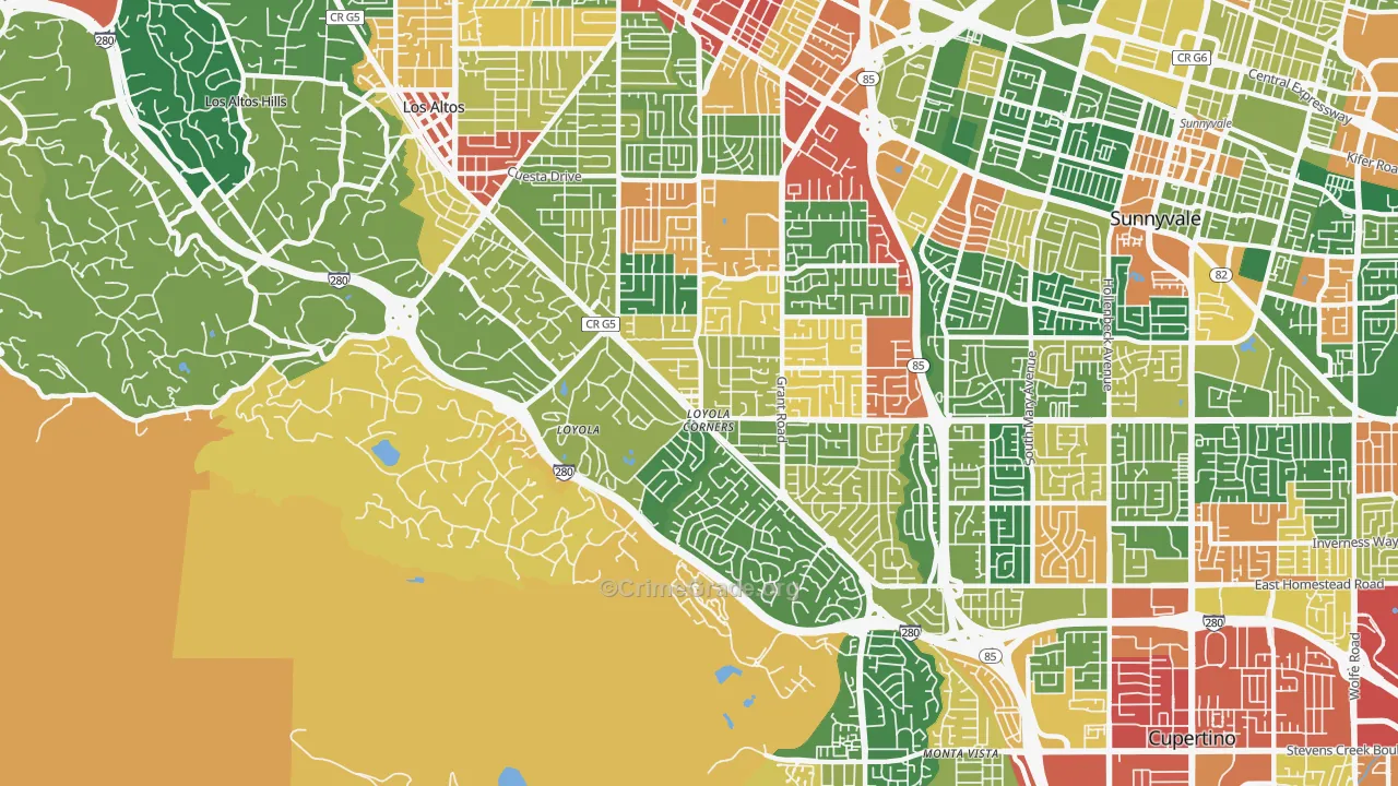 94024, CA Map of Theft Rates