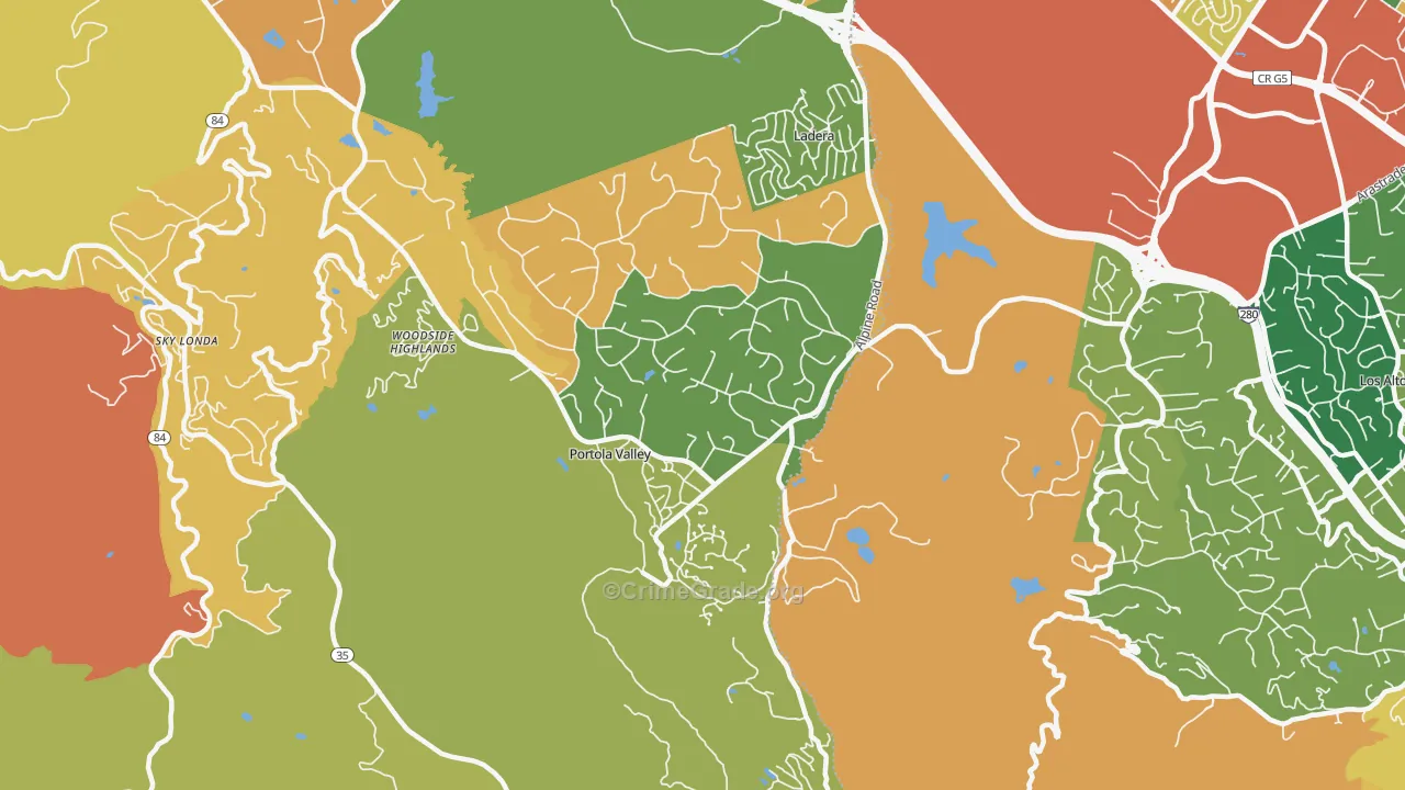 94028, CA Map of Theft Rates